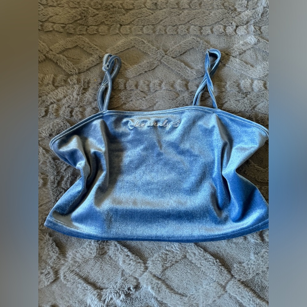 🌟 Forever 21 blue aesthetic heaving tank top velvet - y2k